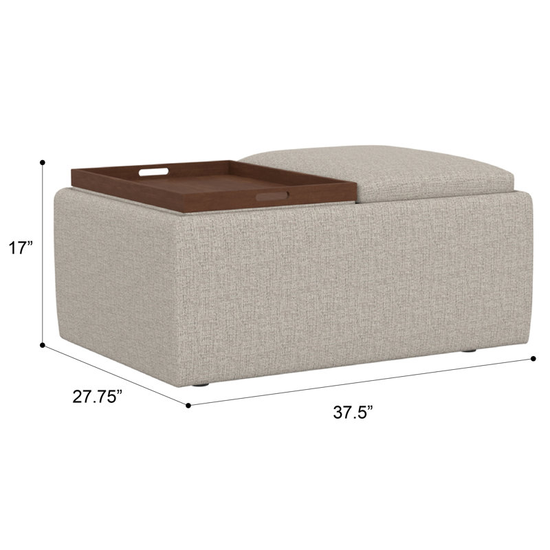 Repose-pieds de rangement beige