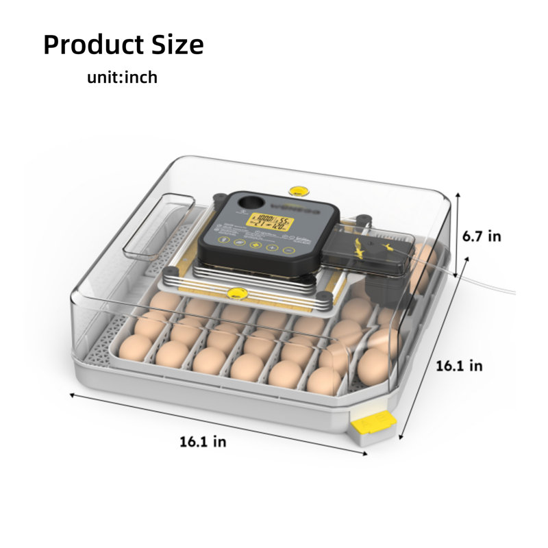 48 Incubateurs avec retournement automatique des œufs, contrôle de l'humidité et alimentation en eau avec affichage de la température, 360 ° Incubateur à volaille pour œufs de poule, de canard, de caille et de perroquet