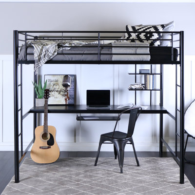 Elita Full Platform Loft Bed with Bookcase by Isabelle & Max™