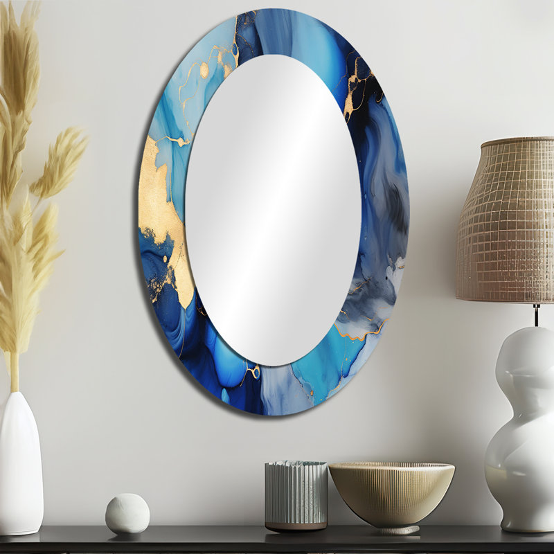 Koehl - Miroir abstrait en métal, 36 po x 24 po