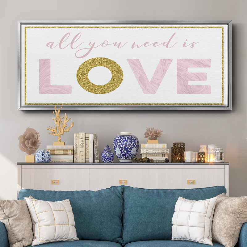 «All You Need is Love», toile encadrée, H 8 po x l 20 po
