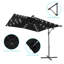 Parasol de marché en porte-à-faux à DEL 8,2 x 8,2 pi avec ajustement facile, tissu teint dans la masse, 8 nervures pour la cour, près de la piscine-797193605