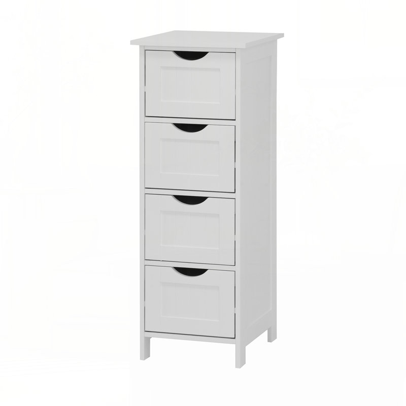 Armoire de rangement blanche pour salle de bain, armoire autoportante avec tiroirs