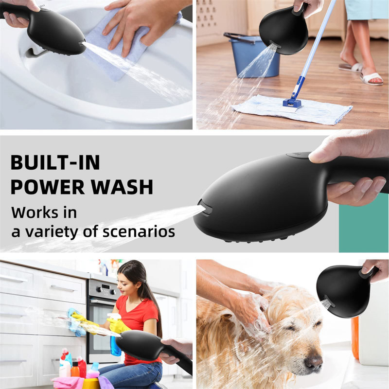 Matte Black 9-Spray Handheld Wall Mounted Shower Head