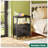 Nightstand With Charging Station, Side Table With Fabric Drawers, End Table With Open Shelf, Bedside Table With USB Ports And Outlets, Night Stand For Bedroom, Black