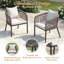 Ensemble repas d'extérieur carré pour 2 personnes avec fauteuils et coussins en rotin PE-2145131316