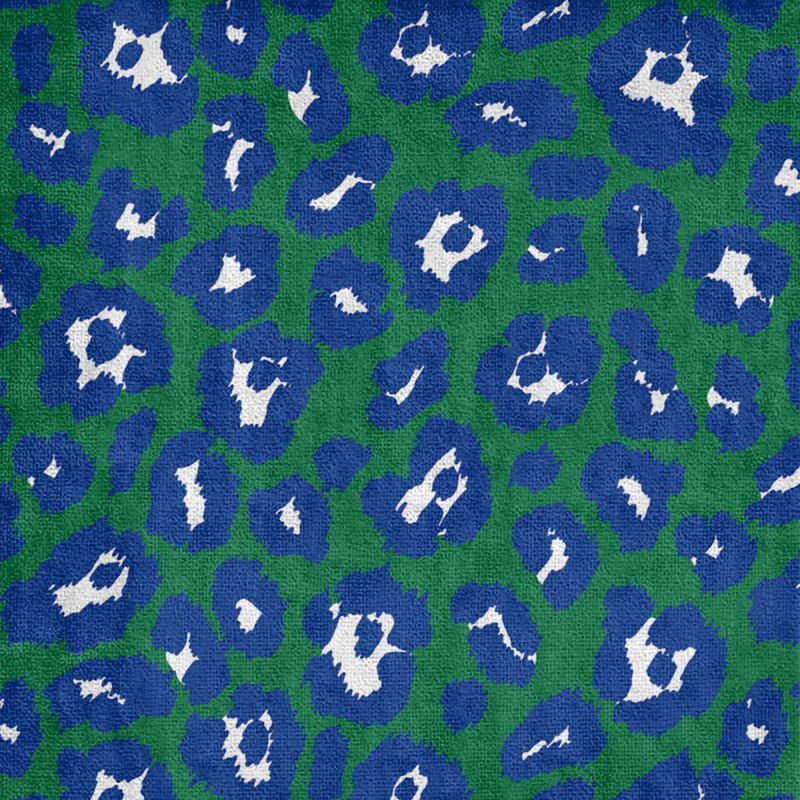 Serviette de plage Holderness, Mélange polyester-coton, Vert / blanc / bleu