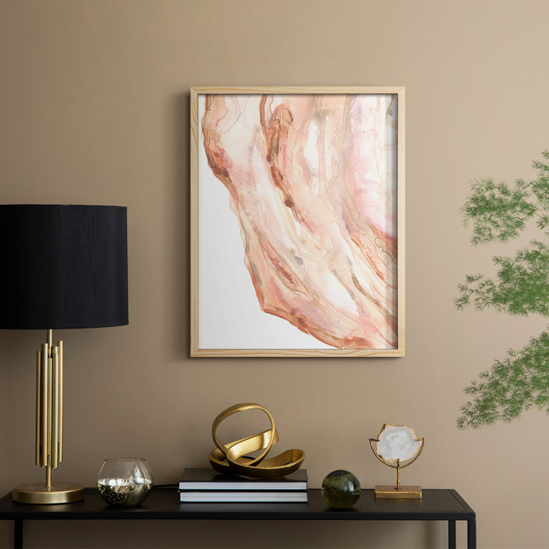 Rose Quartz II Framed Print - Solid Wood, 11" H x 9" W