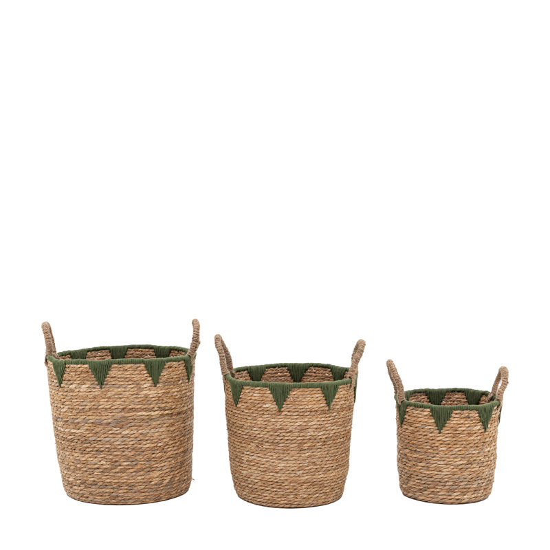 Bay Isle Home Seagrass / Cotton Rope Decorative Basket