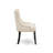 9-piece kitchen set consists of a dining table & 8 Light Beige Linen Fabric kitchen chairs & black legs with Button Tufted Back - Sand Blasting Black finish.-2120091335