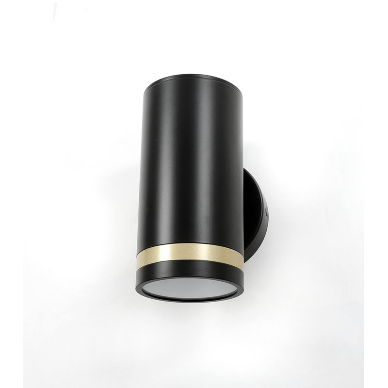 Modern Matte Black And Gold 1-light Led Wall Sconce, 7.88" Height