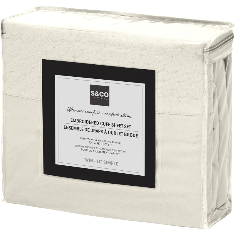 Microfiber Fitted Sheet, Ivory, Twin Sheet Set + 1 Fitted Sheet + 1 Pillowcase