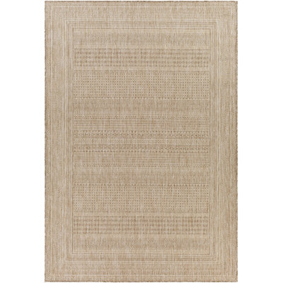 Camar Oriental Indoor/Outdoor Area Rug in Khaki