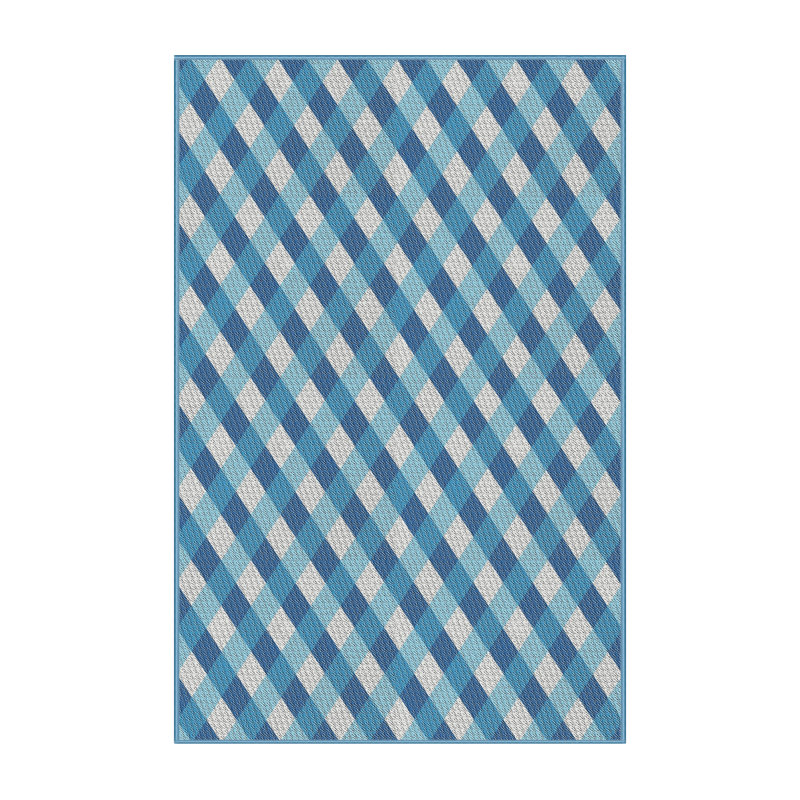 Tapis de zone bleue à motifs, Rectangle 7 pi x 10 pi