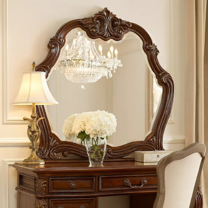 Miroir pour commode Ruth, brun cerise traditionnel 48 x 51