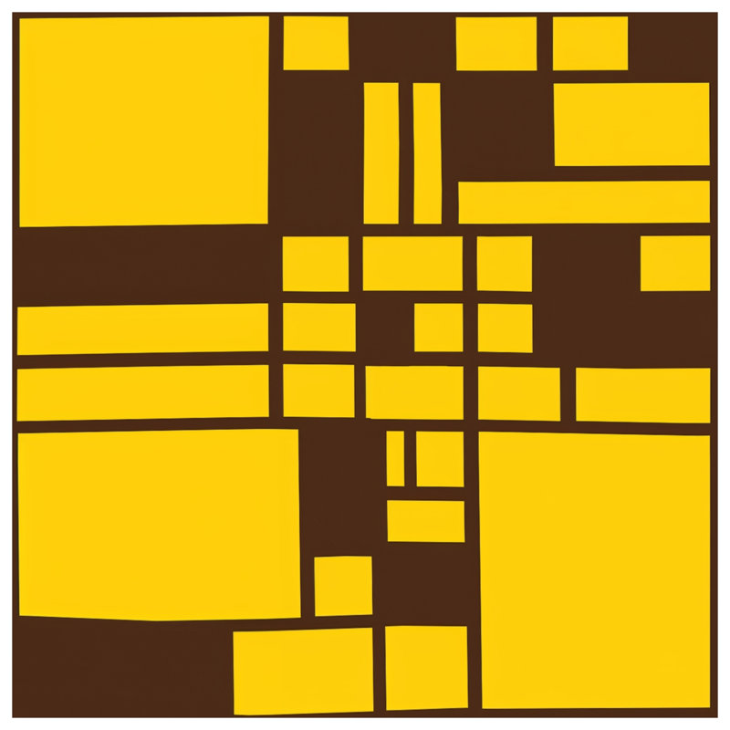 Housses de couette rectangulaires jaunes et brunes, Lit simple
