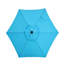 Parasol bleu de 2,3 m avec ventilation et toile, idéal pour la piscine, l'extérieur et le jardin. Ventilation inclinable par bouton-poussoir.