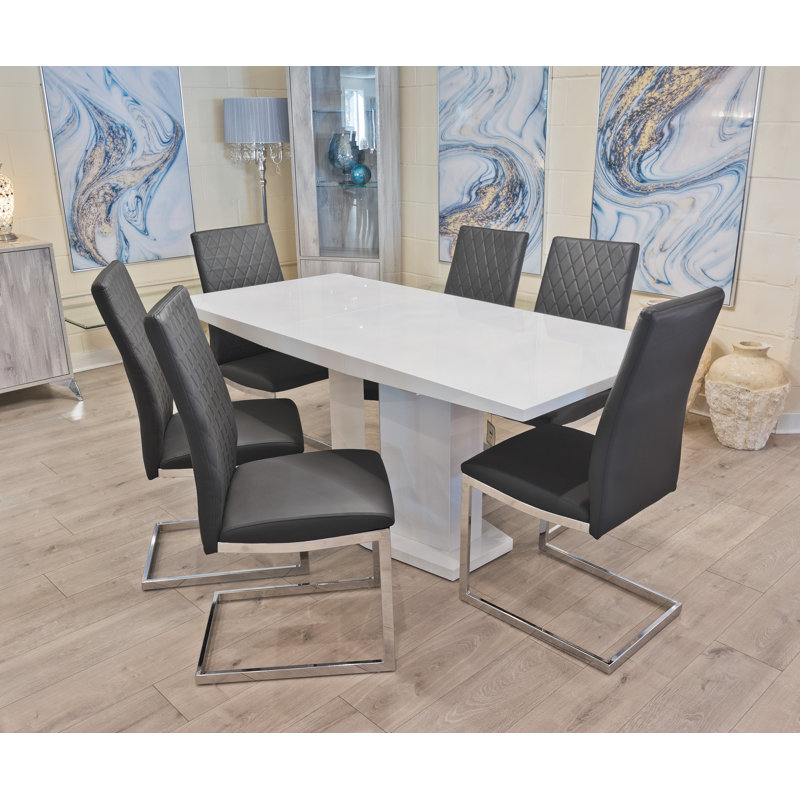 Shipka 6 - Person Butterfly Leaf Dining Set, Black