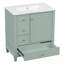 Armoire de rangement pour salle de bain avec lavabo, porte à fermeture en douceur et 3 tiroirs-394124475