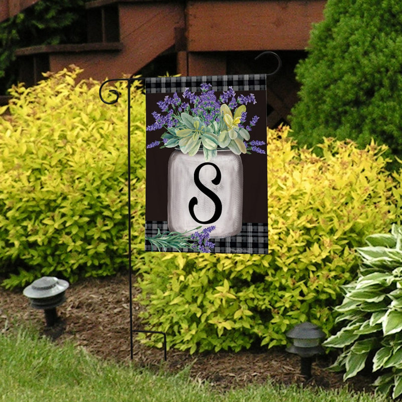Drapeau de jardin Farmhouse monogram lettre S