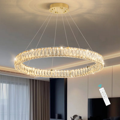Modern Dimmable Led Crystal Ring Chandelier