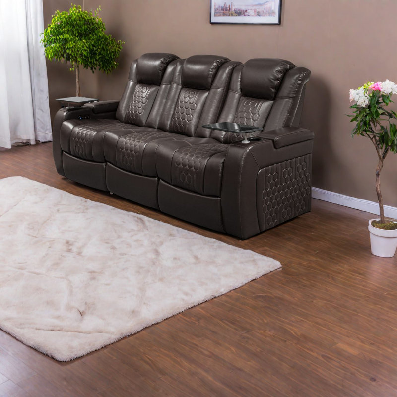 Fauteuil inclinable réglable avec chargement intelligent, cuir véritable, maison moderne