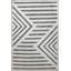 Tapis décoratif moderne à motif zigzag à rayures grises et beiges-748488275