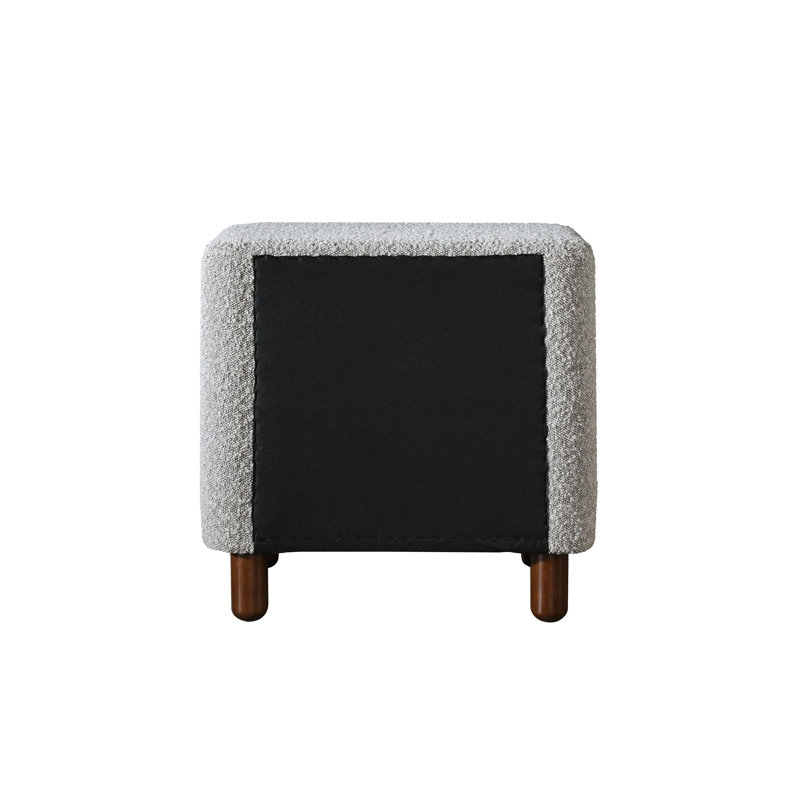 Boucle Nightstand with Two Full-Extension Drawers