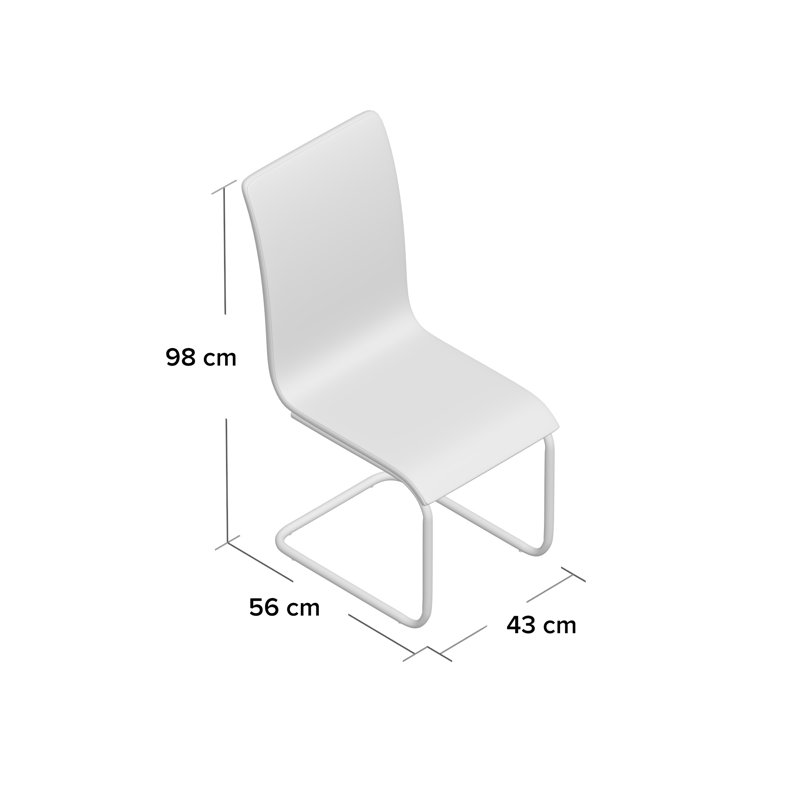 Upholstered Cantilever Chair, White