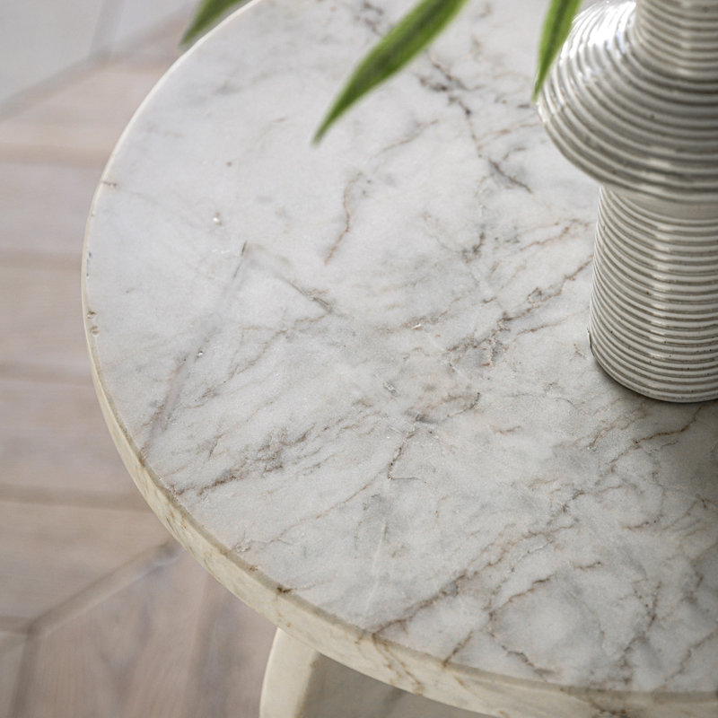 Amalfi Marble Side Table, White