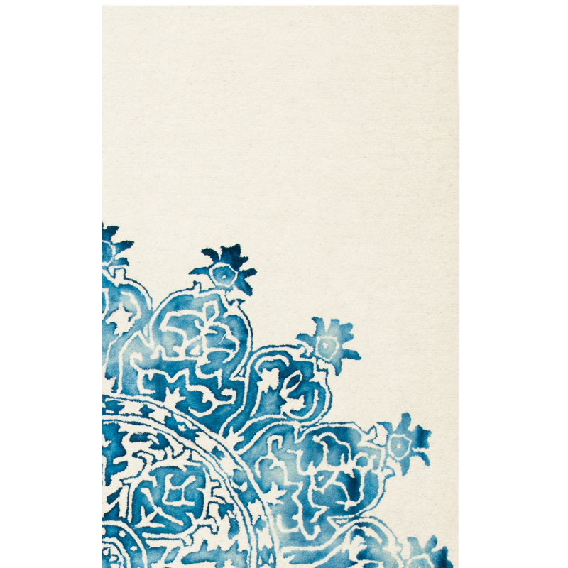 Dip Dye Hand Tufted Wool Oriental Rug, Square 7'