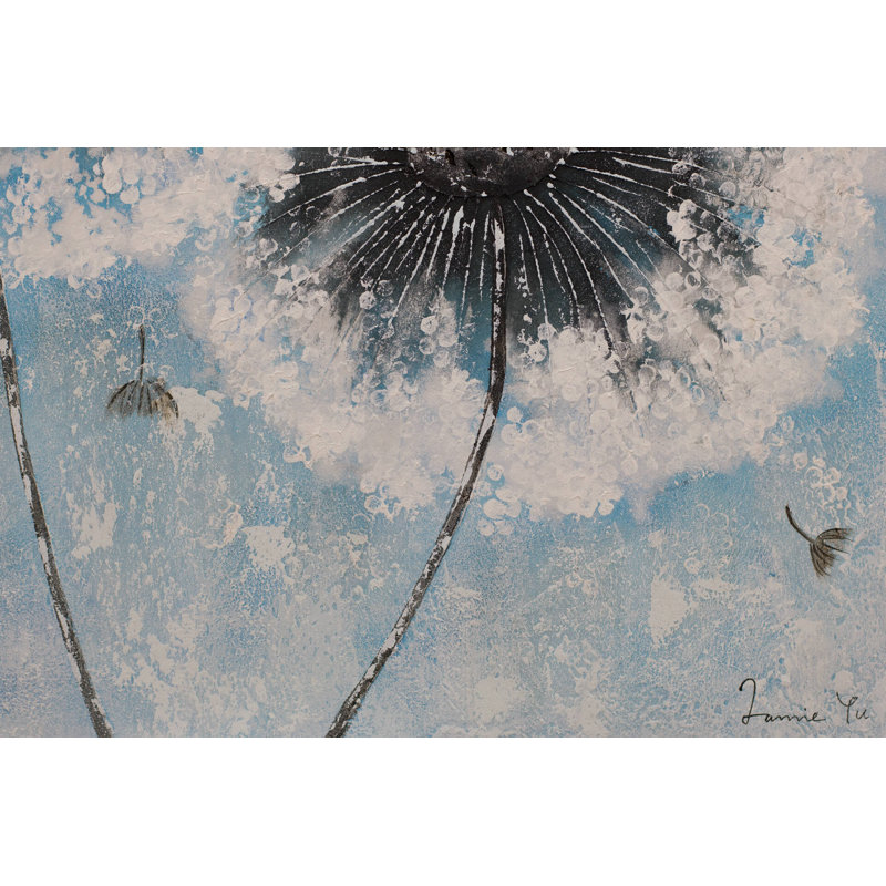 Hand -painted acrylic painting Pompon Flowers