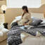 Striped Machine Tufted Blanket-947219217-947219220