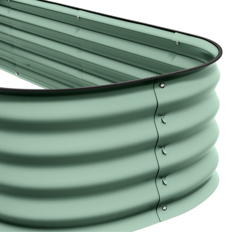 Galvanized Metal Raised Garden Bed, 6.4' X 2' 1', Outdoor Planter Box With Edge, For Flower, Herb & Vegetable Growth, Easy To Assemble, Self-Draining, Modular Structure Bed Kit, 75.61" Length 24.5"