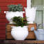 Rustic Garden Linen Tall Planter with Vines-64858500
