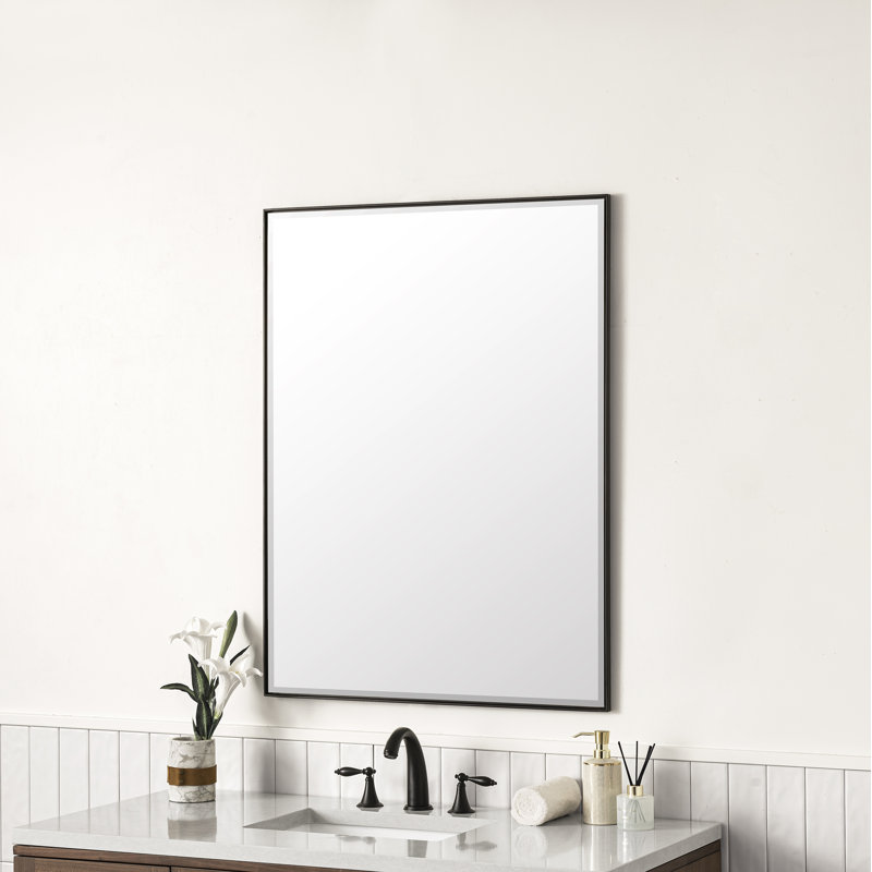 Rohe Flat Metal Beveled Wall Mirror