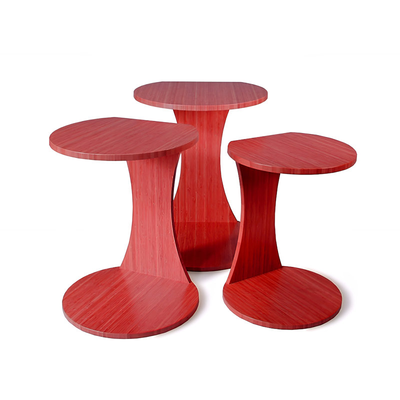 Solid Wood Floor Shelf Nesting Tables, Ruby