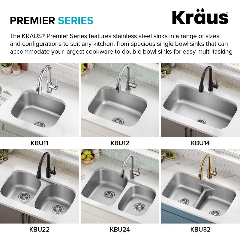 Kraus 23-Inch Satin Stainless Steel Undermount Single Bowl Kitchen Sink