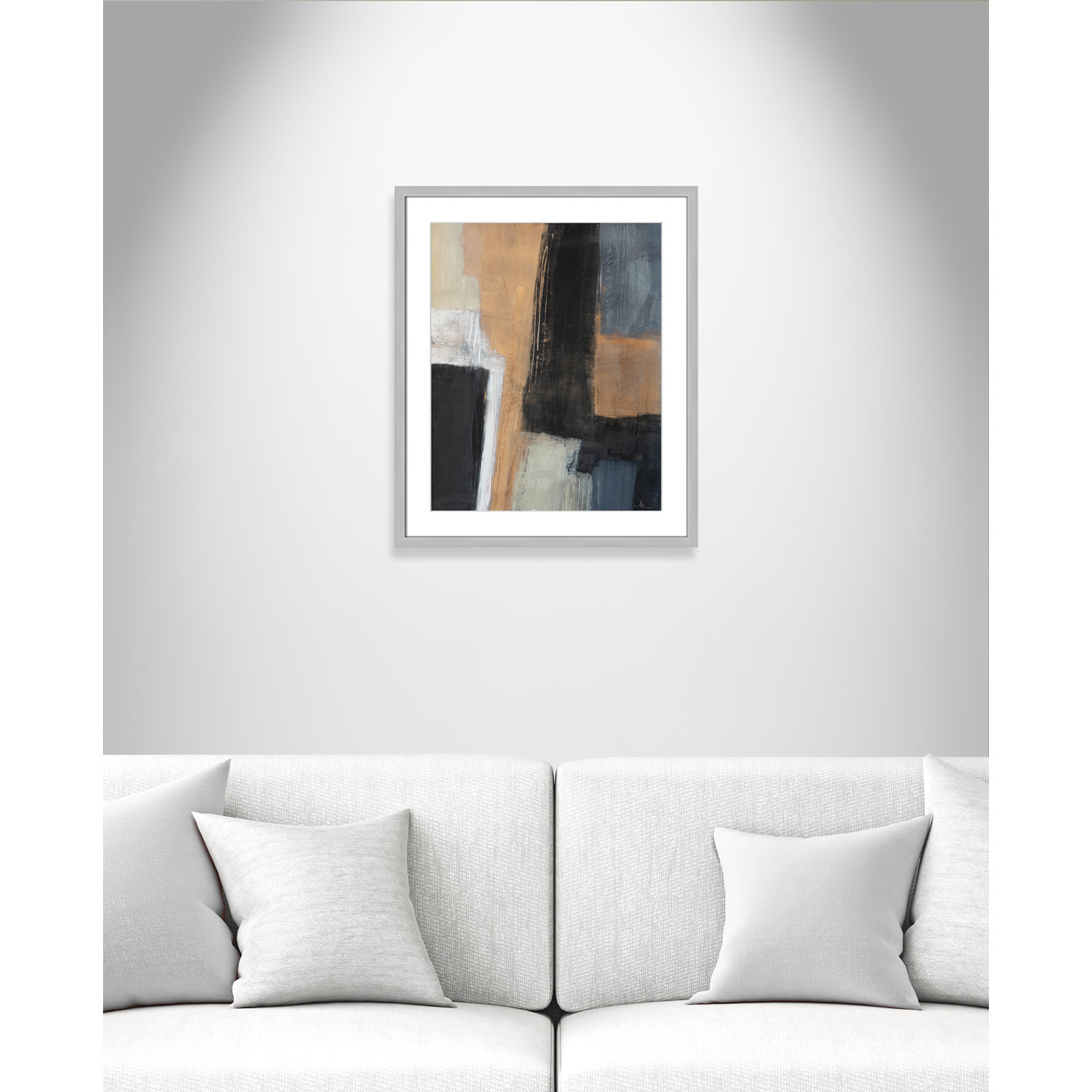 Metallic Slate I Print, 25.5" H x 21.5" W x 1.25" D, Silver Matted Picture Framed