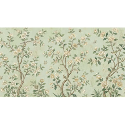 Papier peint floral chinois discret