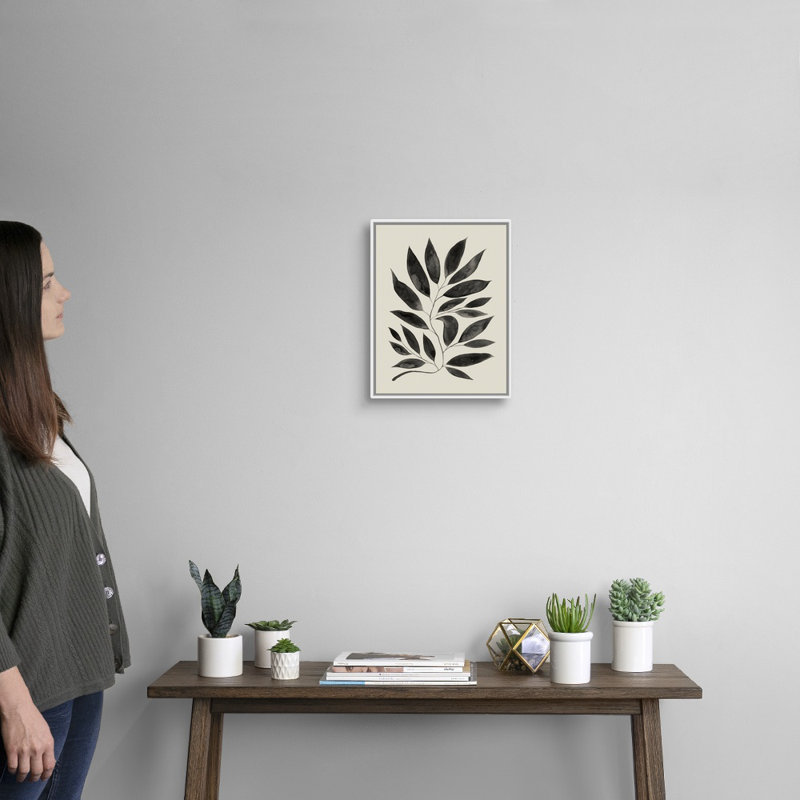 Art mural sur toile Branched Composition II, H 16 po x l 13 po, Toile avec cadre blanc