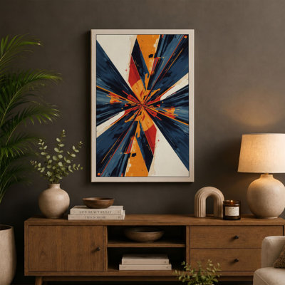 Starburst Geometry Geometric - Wrapped Canvas