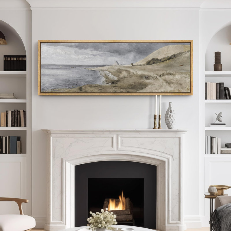 «Coastal Dunes Landscape Serene Seaside», reproduction sur toile, H 20 po x l 60 po, Naturel