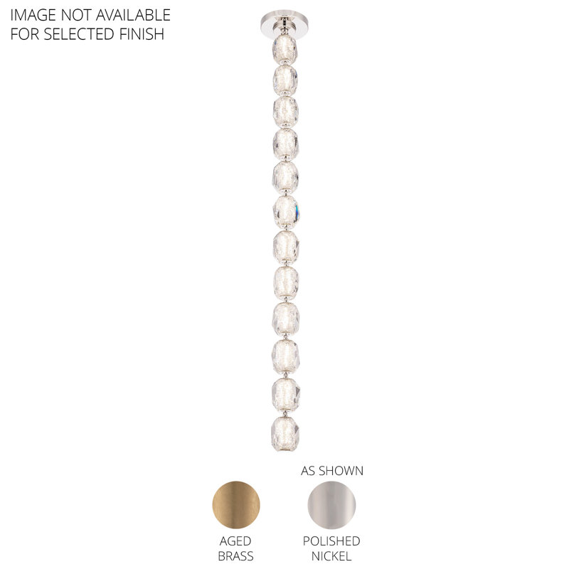 Seduction LED Pendant, 45.63" H x 2.63" W x 2.63" D, Aged Brass, Regular