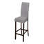 Chaise d'appoint de salle à manger - ensemble de 2, hauteur comptoir, rembourrée, cuisine, salle à manger, aspect rembourré en cuir gris, pieds en bois brun, transitionnel
