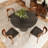 43" Modern Round Dining Table - Black Solid Wood Tabletop, Small Kitchen Table For 2-4 Person-149466080
