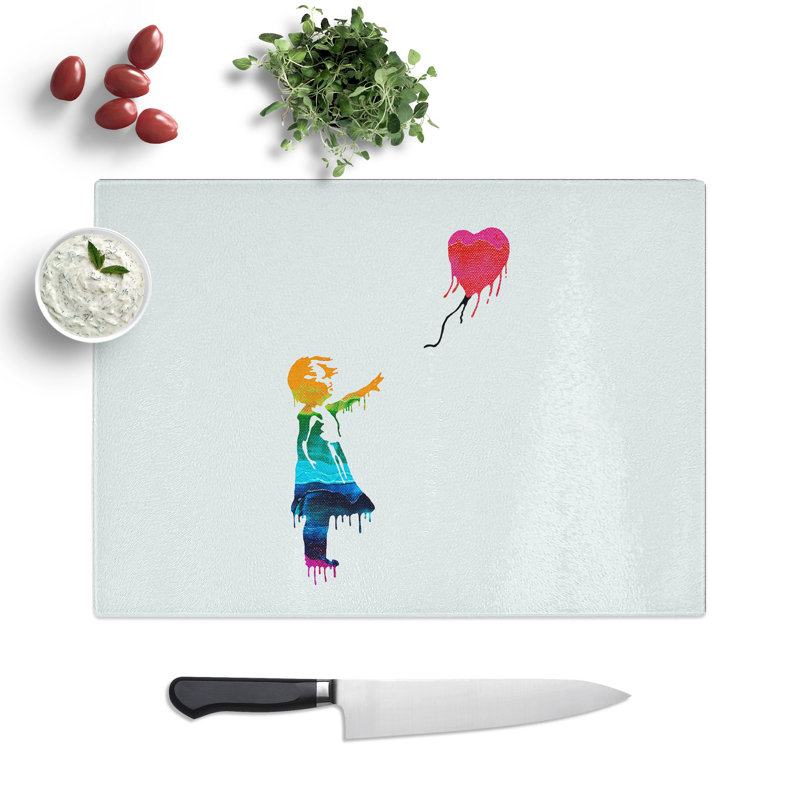 Banksy Balloon Girl Chopping Board, 0.4cm H x 20cm W x 28.5cm L