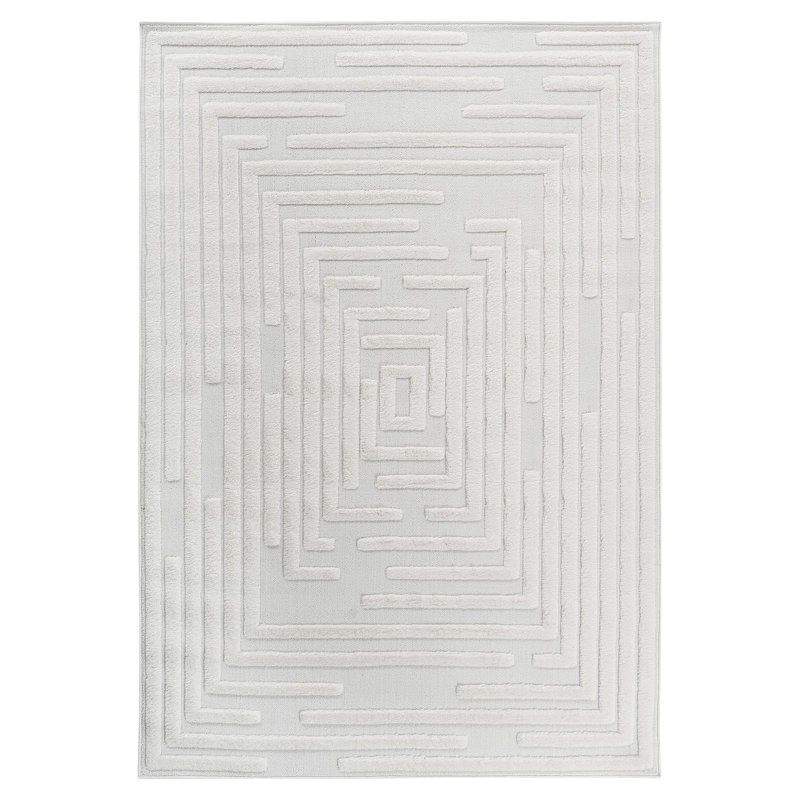 Tapis d'intérieur en polypropylène à rayures géométriques 5 pi 3 po x 7 pi 6 po Modern Idée de cadeau