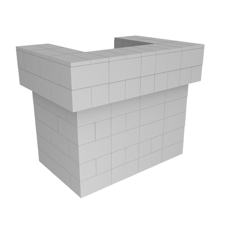 EverBlock Full 2 Layer Cantilever Bar/Counter Kit, 43" H x 54" W x 24" D, Light Gray