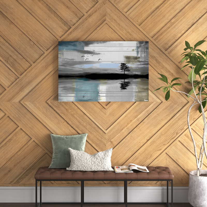 «Juneau Tree Reflection» par Parvez Taj, reproduction sur bois, H 16 po x l 24 po x P 1,5 po